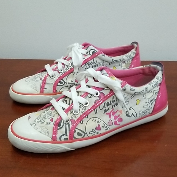 Coach women's Barrett ppy grff heart sneakers - Picture 5 of 16